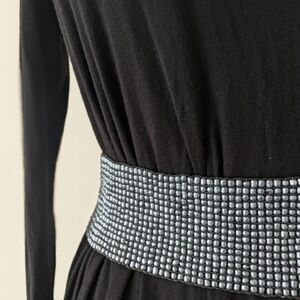 Gun Metal Grey Beaded Stretchy Belt